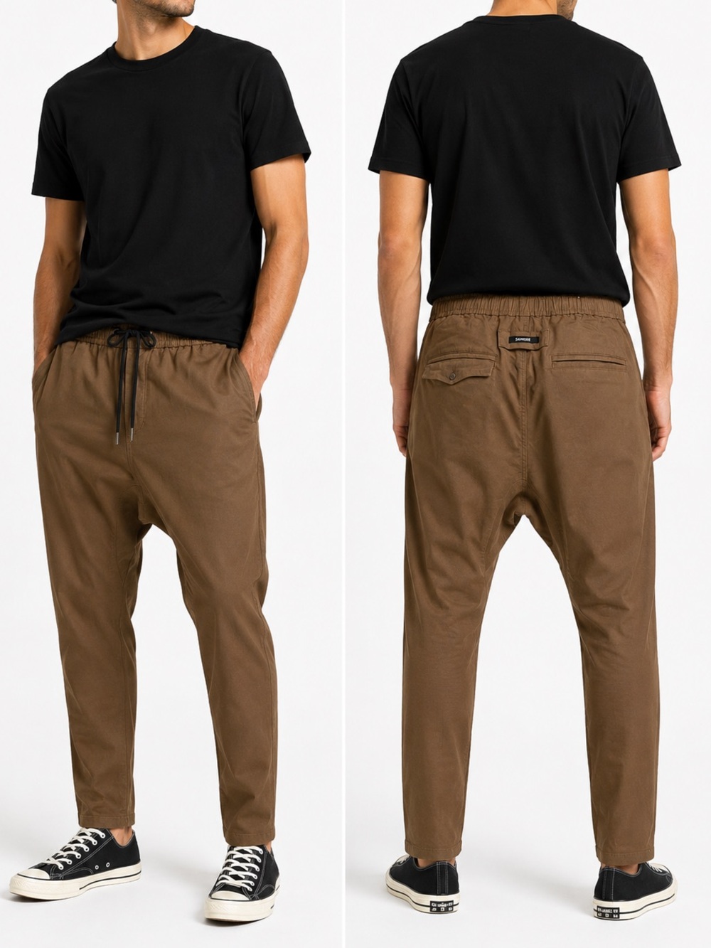 Zanerobe Men’s Brown Drop Crotch Drawstring Pants Size 32